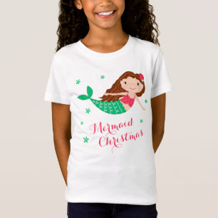 Mermaid Christmas Festive Holiday T-Shirt