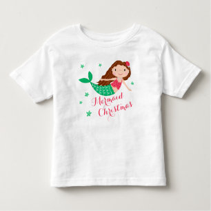 Mermaid Christmas Festive Holiday Toddler T-shirt
