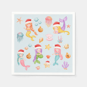 Mermaid Christmas Napkins