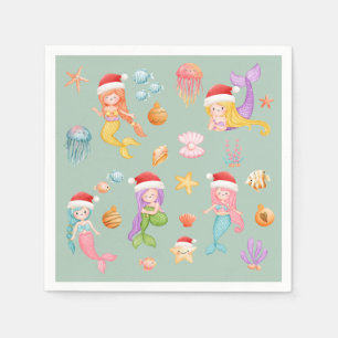 Mermaid Christmas Napkins