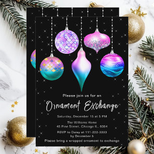 Mermaid Christmas Ornament Exchange Invitation