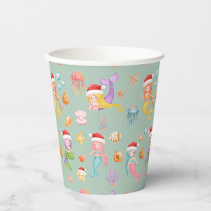 Mermaid Christmas  Paper Cups