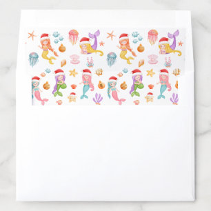 Mermaid Christmas Pattern Envelope Liner
