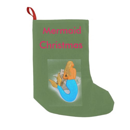 mermaid christmas small christmas stocking