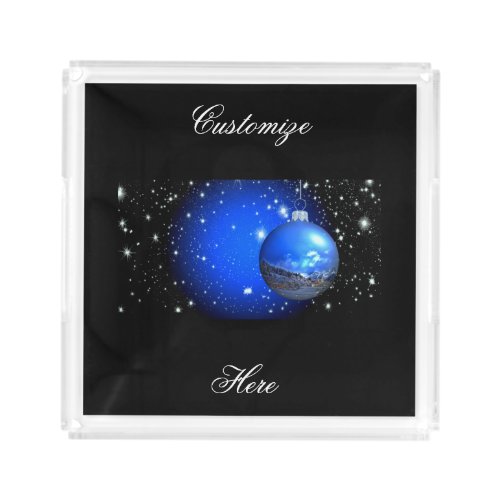 mermaid christmas starry sky acrylic tray