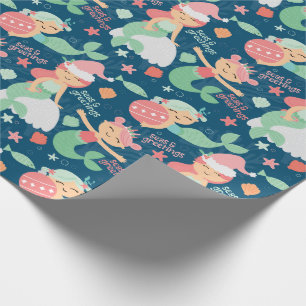 Mermaid Christmas Wrapping Paper