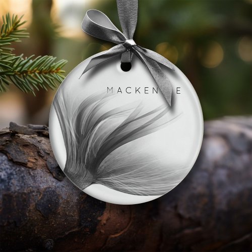 Mermaid Chrome Tail | Silver Faux Shimmer Custom Ceramic Ornament