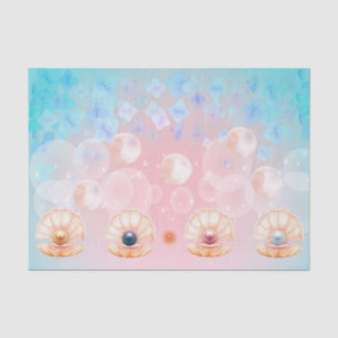 mermaid clam pearl nursery decoupage tissue paper