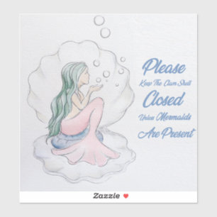 Mermaid Clam Shell Toilet Sticker