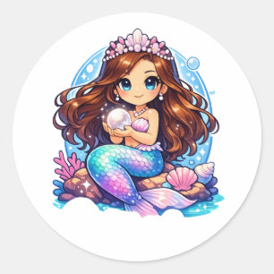 mermaid classic round sticker