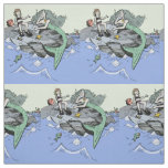 Mermaid coastal cute cartoon beach child art fabric