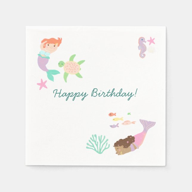 Mermaid Cocktail Napkin (Front)