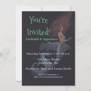 Mermaid Cocktail Party Custom Invitation Template