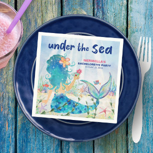 Mermaid Cocktail Tropical Beach Bachelorette Party Napkins