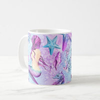 Mermaid Coffee Mug, Mermaid Mug, Mermaid Cup, Coffee Mug