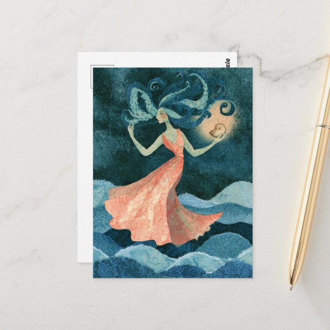 Mermaid Collage Postcard (Front/Back In Situ)