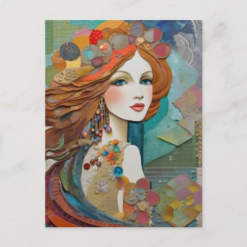 Mermaid Collage Postcard