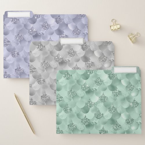 Mermaid Color Scales  Green Purple and Silver File Folder