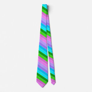 Mermaid Color Stripes Neck Tie