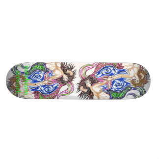 Mermaid colored artwork skateboard