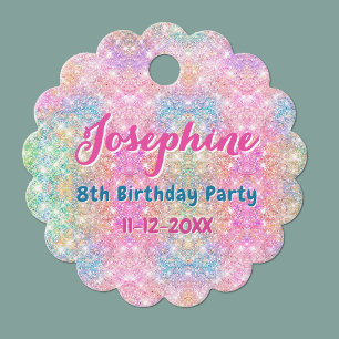 Mermaid colorful whimsical birthday custom favor tags