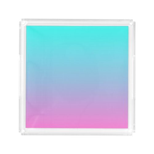 Mermaid colors gradient purple pink aqua ombre acrylic tray