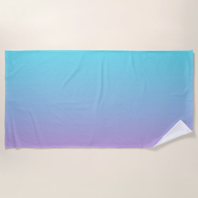 Mermaid colors gradient purple pink aqua ombre beach towel (Front)