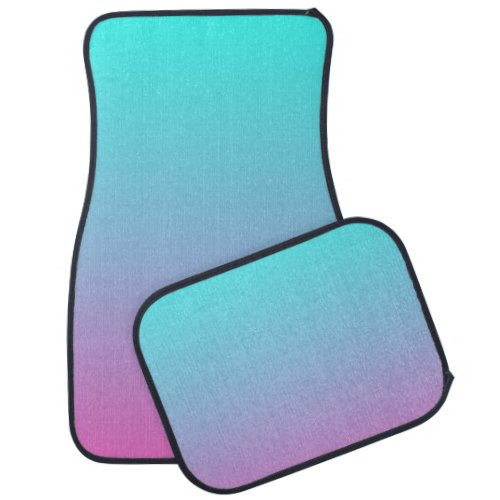 Mermaid colors gradient purple pink aqua ombre car floor mat