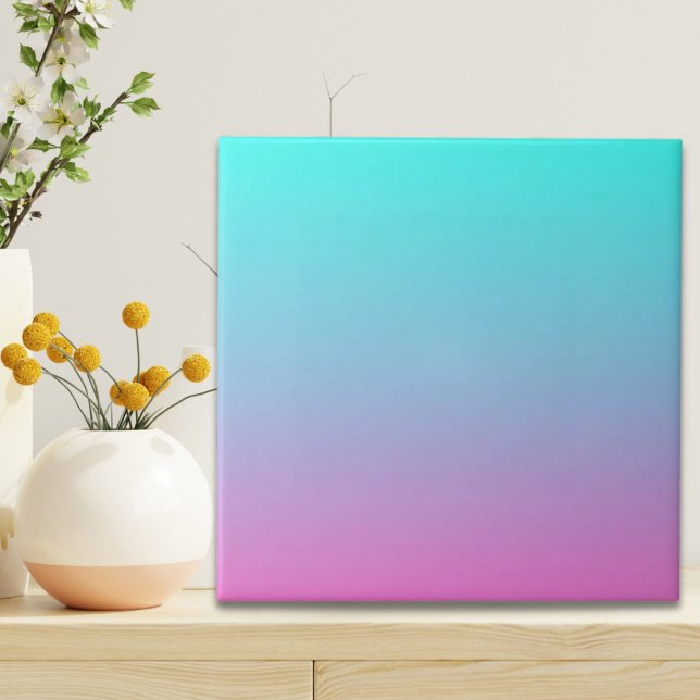Mermaid colors gradient purple pink aqua ombre ceramic tile (Mermaid colors gradient purple pink aqua ombre ceramic tile)
