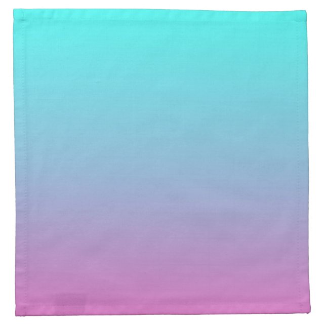 Mermaid colors gradient purple pink aqua ombre cloth napkin (Front)