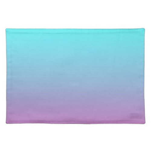 Mermaid colors gradient purple pink aqua ombre cloth placemat
