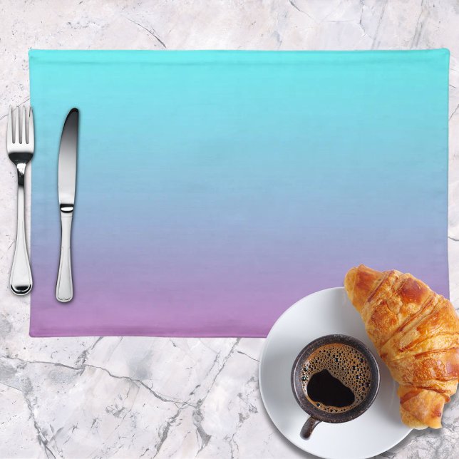 Mermaid colors gradient purple pink aqua ombre cloth placemat (Mermaid colors gradient purple pink aqua ombre cloth placemat)