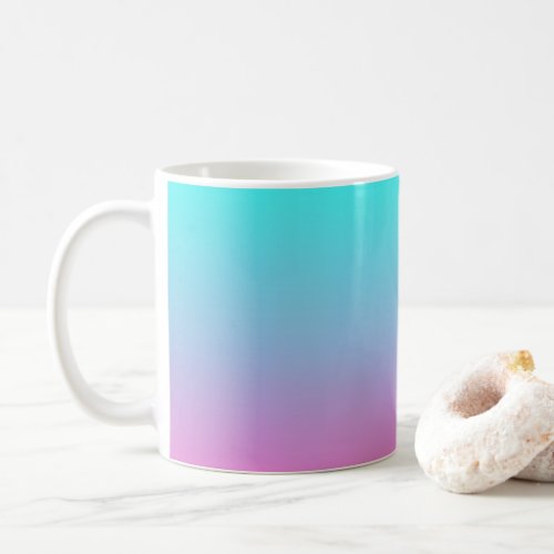 Mermaid colors gradient purple pink aqua ombre coffee mug