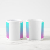Mermaid colors gradient purple pink aqua ombre coffee mug set (Side)