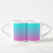 Mermaid colors gradient purple pink aqua ombre coffee mug set (Back Nesting)