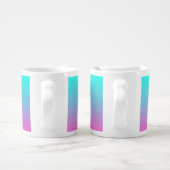 Mermaid colors gradient purple pink aqua ombre coffee mug set (Handle)