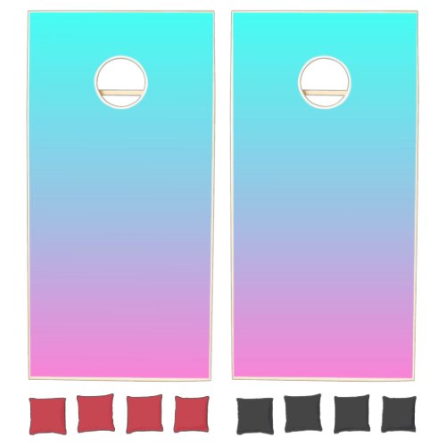 Mermaid colors gradient purple pink aqua ombre cornhole set