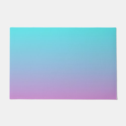 Mermaid colors gradient purple pink aqua ombre doormat