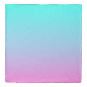 Mermaid colors gradient purple pink aqua ombre duvet cover