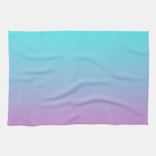 Mermaid colors gradient purple pink aqua ombre kitchen towel