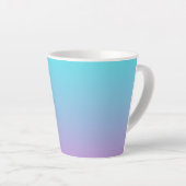 Mermaid colors gradient purple pink aqua ombre latte mug (Right Angle)