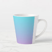 Mermaid colors gradient purple pink aqua ombre latte mug (Right)