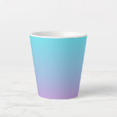 Mermaid colors gradient purple pink aqua ombre latte mug (Front)