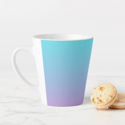 Mermaid colors gradient purple pink aqua ombre latte mug
