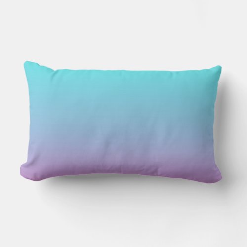 Mermaid colors gradient purple pink aqua ombre lumbar pillow