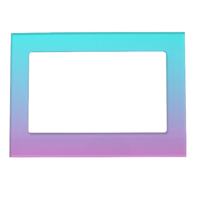 Mermaid colors gradient purple pink aqua ombre magnetic frame (Front)
