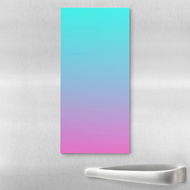 Mermaid colors gradient purple pink aqua ombre magnetic notepad (In Situ)