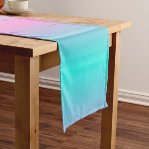 Mermaid colors gradient purple pink aqua ombre medium table runner