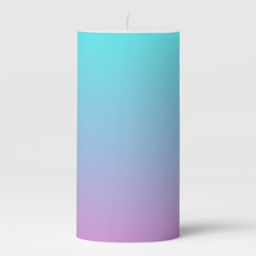 Mermaid colors gradient purple pink aqua ombre pillar candle