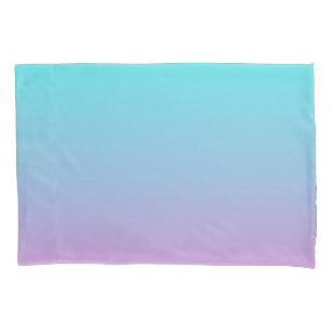 Mermaid colors gradient purple pink aqua ombre pillow case